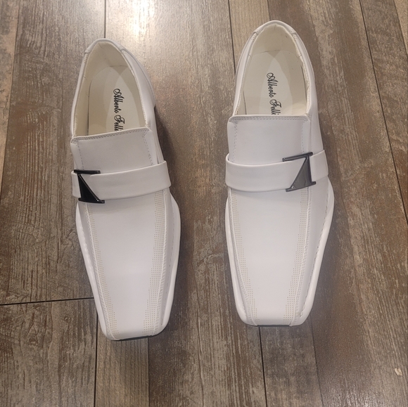 NWB! Alberto Fellini Mens White Casual Slip-On Loafers 7.5 - Picture 5 of 8